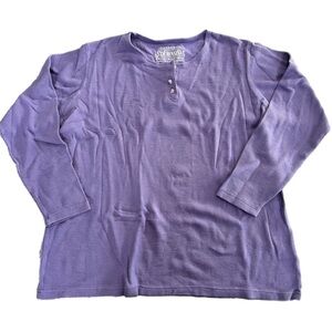 St. John’s Bay Purple Long Sleeve Henley Shirt Size 1X
